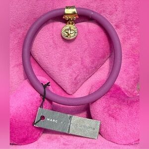 NWT! Marc by Marc Jacobs Plum Silicone Bracelet with Medusa Gold Charm